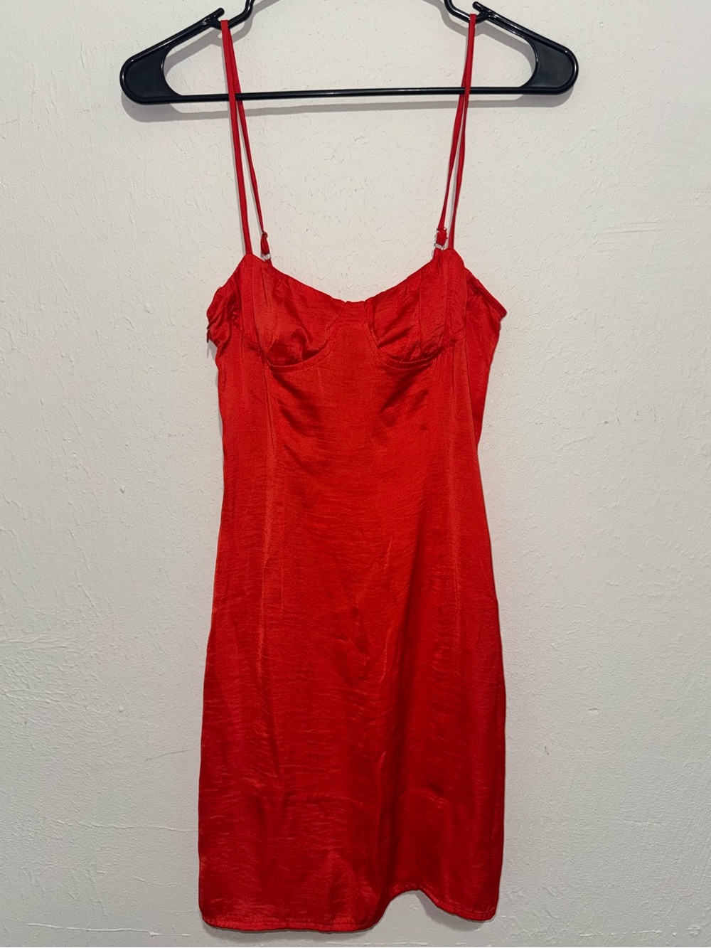 Princess Polly Red Satin Slip Mini Dress